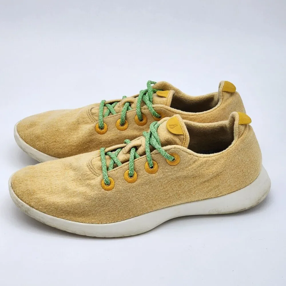 Allbirds Wool Runners Sneakers Trainers Tuke Honey Cream Green Men's Size 14